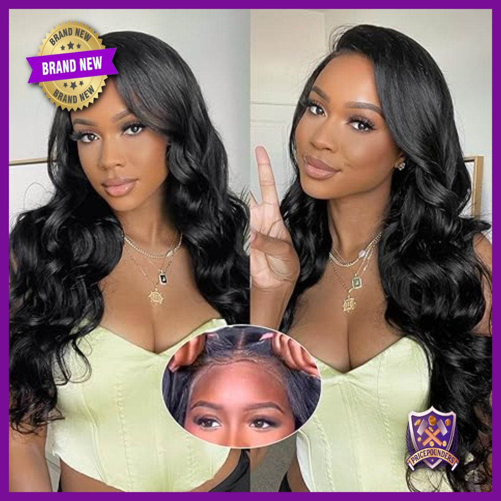 Glueless Hd Lace Front Wig 180% Density Human Hair 24in Pre Plucked